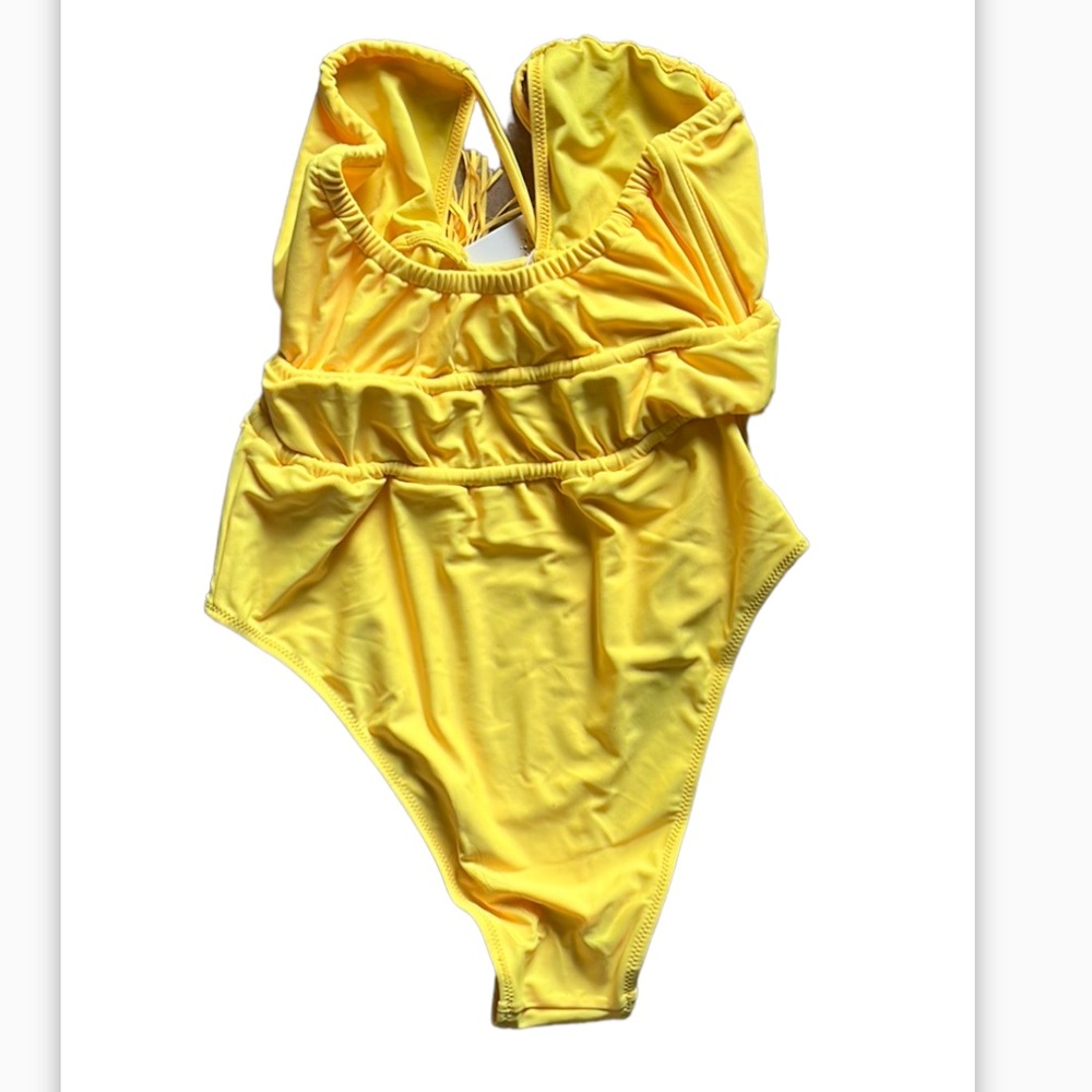 NWT $228 Ramy Brook Marta Strapless Swimsuit One Piece size XXS sunflower - Picture 8 of 10